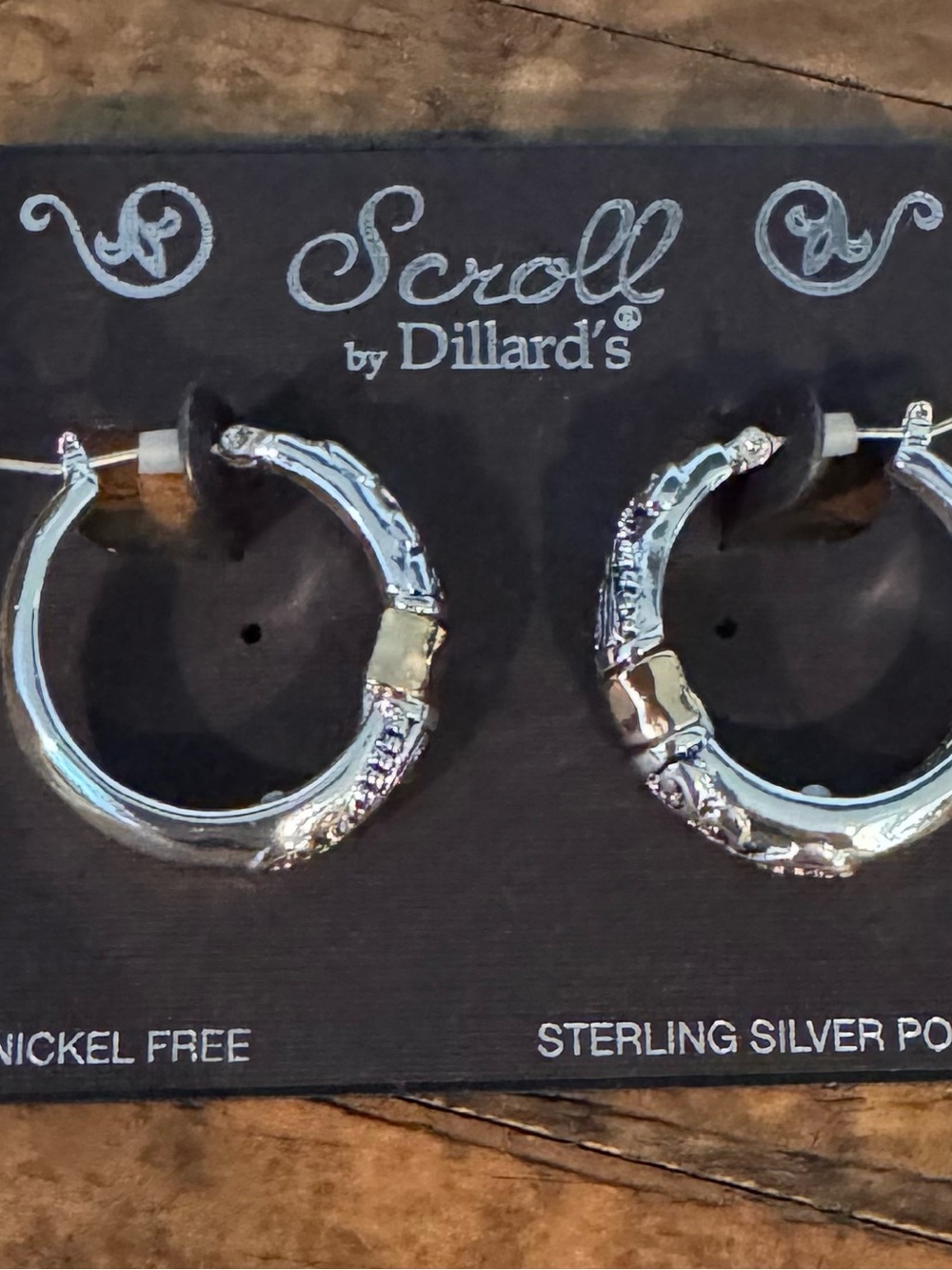 Scroll by Dillard's Sterling Silver Textured Hoop Earrings - Silver